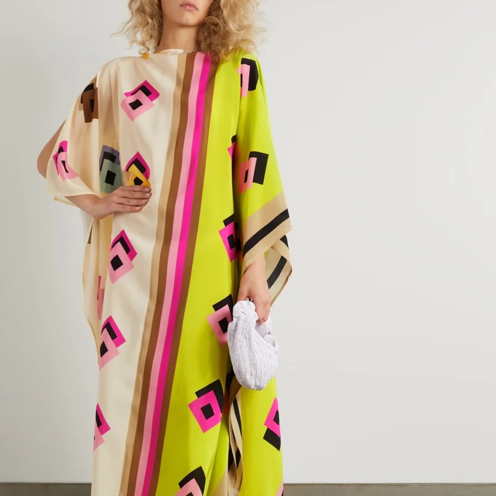 Women’s Kaftan- lime and pink
